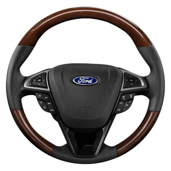  B&I® - Premium Design Steering Wheel (Charcoal Black Leather AND Solid White Grip)