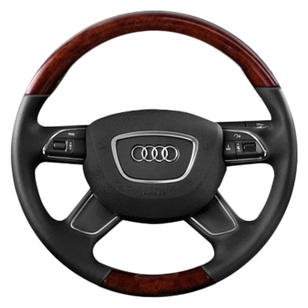  B&I® - Premium Design 4 Spokes Steering Wheel (Black Leather AND Factory Match (Nut Brown) Grip)