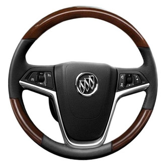 B&I® - Premium Design Black Leather Steering Wheel with Black Carbon Grip Steering Wheel