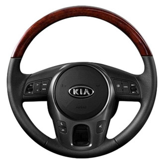 B&I® - Premium Design Black Leather Steering Wheel with Black Carbon Grip Steering Wheel