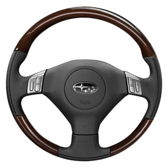 B&I® - Premium Design Black Leather Steering Wheel with Black Carbon Grip Steering Wheel