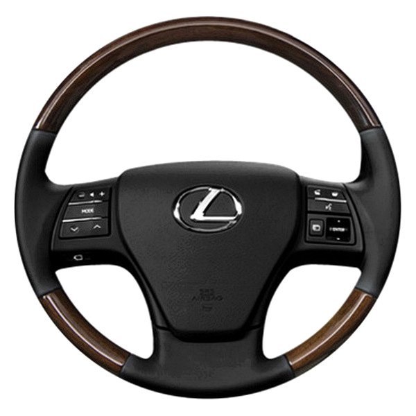  B&I® - Premium Design Steering Wheel (Black Leather AND Factory Match (Brown Walnut 2010-2012) Grip)