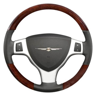 B&I® - Premium Design Black Leather Steering Wheel with Black Carbon Grip Steering Wheel