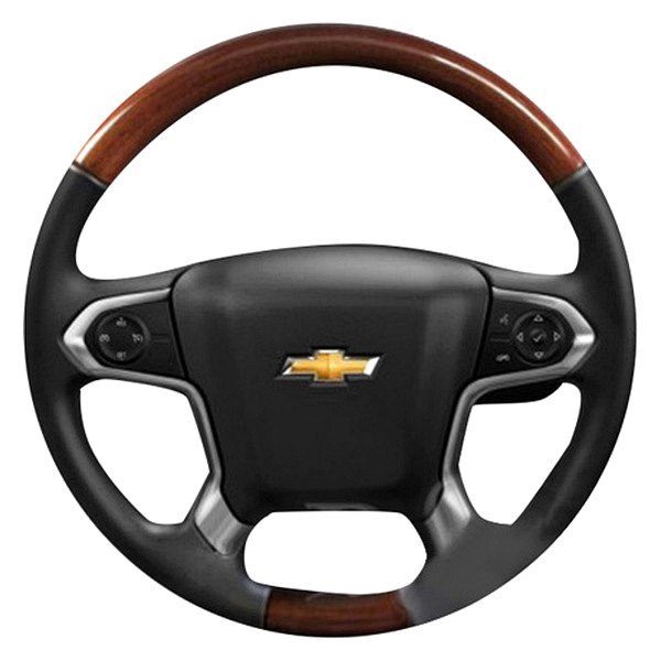  B&I® - Premium Design Steering Wheel (Charcoal Black Leather AND Solid White Grip)