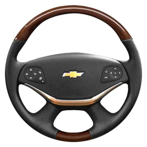  B&I® - Premium Design Steering Wheel (Black Leather AND Red Fiber Grip)