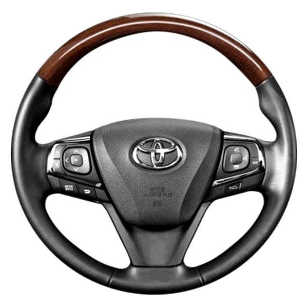  B&I® - Premium Design Steering Wheel (Black Leather AND Natural Birdseyeon Top )
