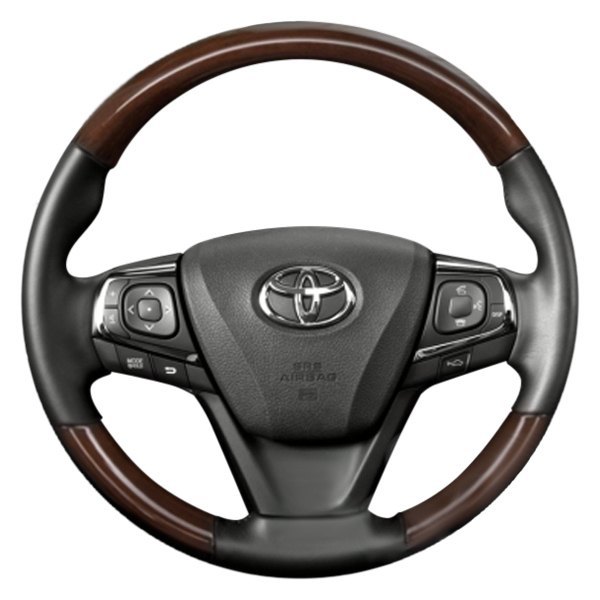  B&I® - Premium Design Steering Wheel (Charcoal Black Leather AND Blue Fiberon Top and Bottom )