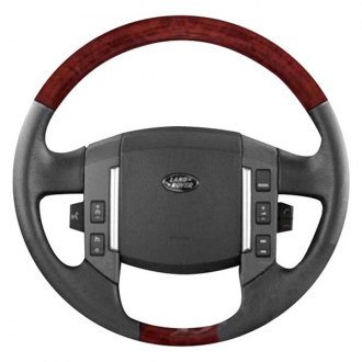 Car Steering Wheel Cover Black & Wood Look Effect Land Rover Freelander