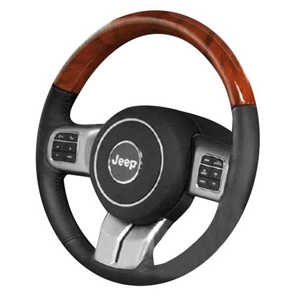  B&I® - Premium Design Steering Wheel (Charcoal Black Leather AND Solid Whiteon Top )
