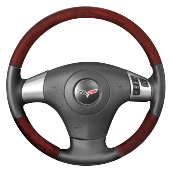  B&I® - Premium Design Steering Wheel (Charcoal Black Leather AND Rosewood Grip)