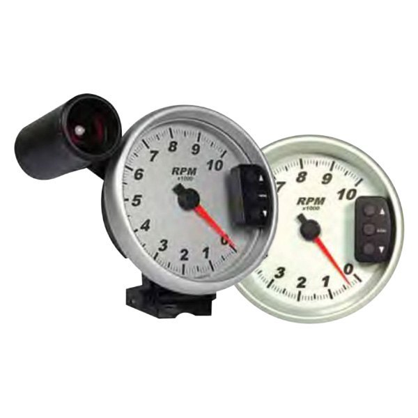 Big End Performance® - Super Comp 5" Tachometer Gauge with Shift Light, White, 10000 RPM