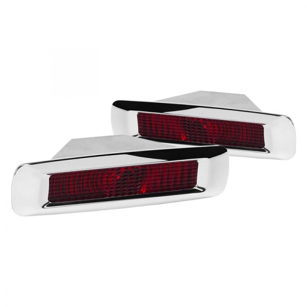 Billet Specialties® - Chrome/Red Smooth Style LED Tail Lights