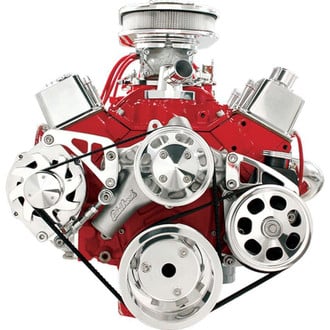 Billet Specialties® - Serpentine Conversion Kit with Middle Mount Alternator & Power Steering