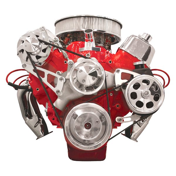 Billet Specialties® - Serpentine Conversion Kit with Top Mount Alternator & Power Steering