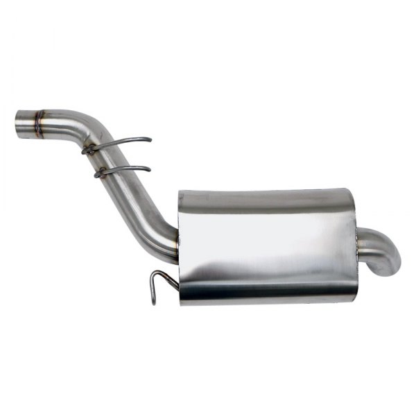 Billy Boat Exhaust® - Stainless Steel Oval Silver Exhaust Muffler with Turned-Down Tips