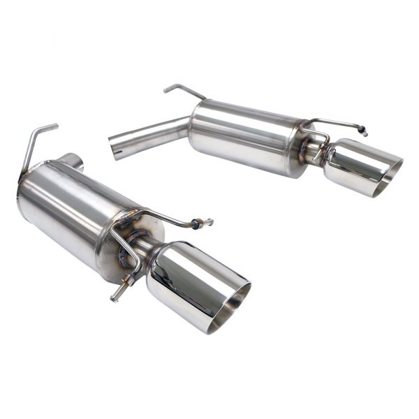 Billy Boat Exhaust® - Stainless Steel Round Rear Section Silver Exhaust Mufflers with Twin Round Tips
