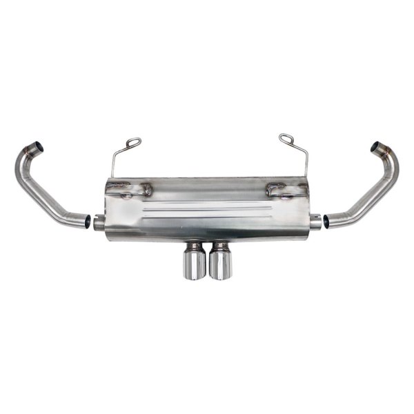 Billy Boat Exhaust® - Stainless Steel Oval Gray Exhaust Muffler with Twin Round Double-Wall Tips
