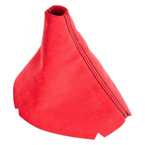 Black Forest Industries® - Manual Red Alcantara Shift Boot with Blue Stitching