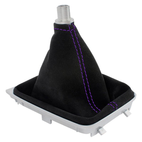 Black Forest Industries® - Manual Black Leather Shift Boot with Purple Stitching