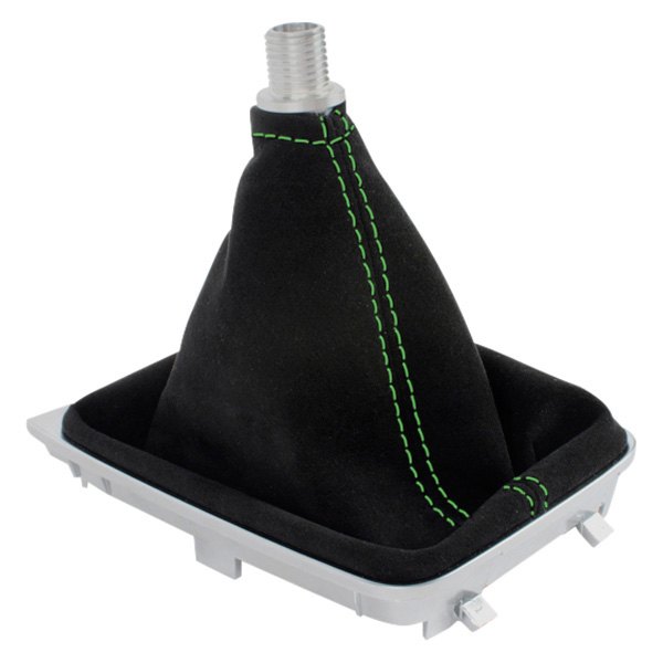 Black Forest Industries® - Manual Black Leather Shift Boot with Viper Green Stitching