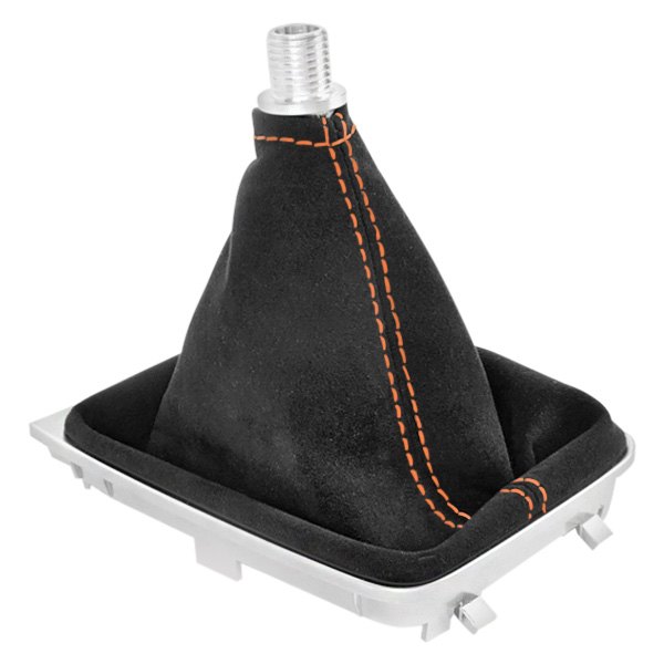 Black Forest Industries® - Manual Black Alcantara Shift Boot with Orange Stitching