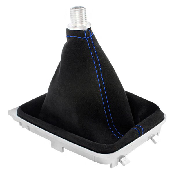 Black Forest Industries® - Automatic Black Alcantara Shift Boot with Blue Stitching