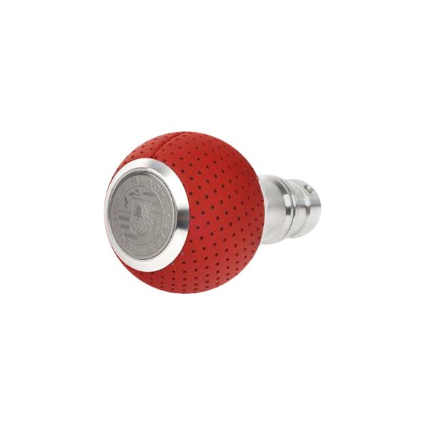 Black Forest Industries® - GS2 Rosso Centaurus Red Air Leather Heavy Weight Shift Knob with Bright Aluminum Logo