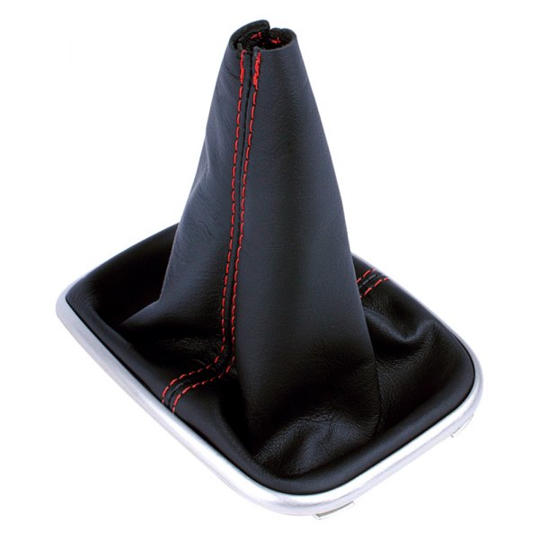 Black Forest Industries® - Manual Black Leather Shift Boot with Red Stitching