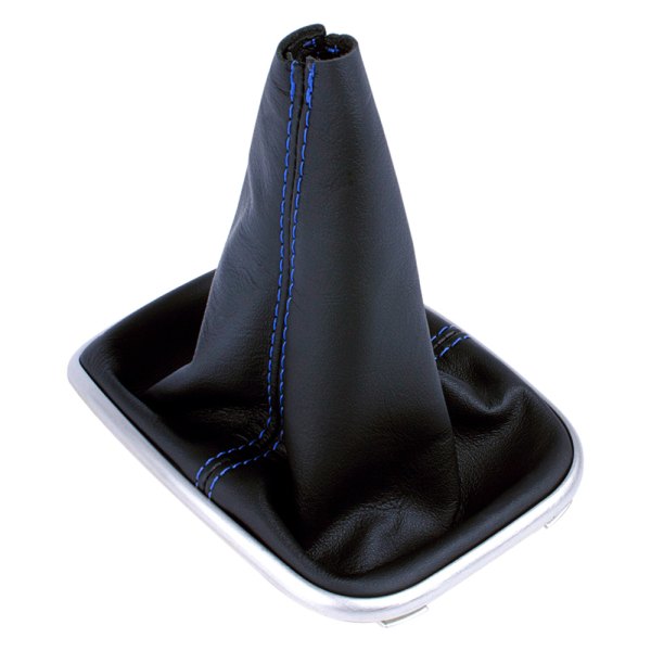 Black Forest Industries® - Manual Black Leather Shift Boot with Blue Stitching