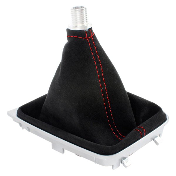 Black Forest Industries® - Manual Black Alcantara Shift Boot with Red Stitching
