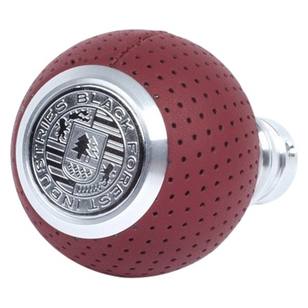 Black Forest Industries® - GS2 Magma Red Air Leather Heavy Weight Shift Knob with Bright Aluminum Logo