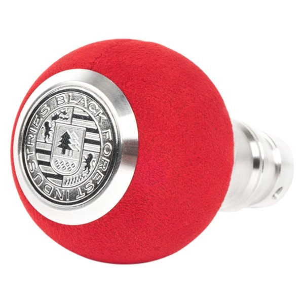 Black Forest Industries® - GS2 Red Alcantara Heavy Weight Shift Knob with Bright Aluminum Logo