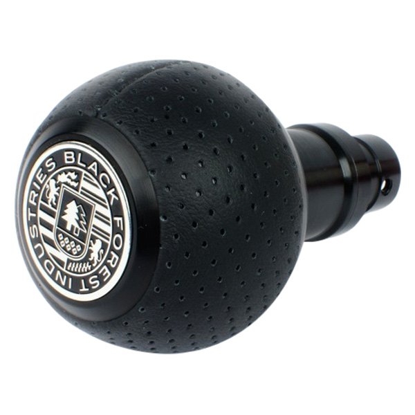 Black Forest Industries® - GS2 Black Air Leather Heavy Weight Shift Knob with Black Anodized Logo