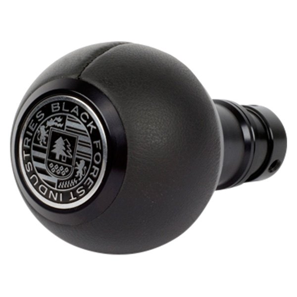 Black Forest Industries® - GS2 Black Nappa Leather Heavy Weight Shift Knob with Black Anodized Logo