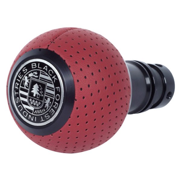 Black Forest Industries® - GS2 Magma Red Air Leather Heavy Weight Shift Knob with Black Anodized Logo