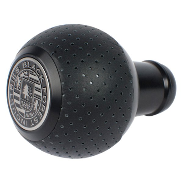 Black Forest Industries® - GS2 Black Air Leather Heavy Weight Shift Knob with Black Anodized Logo