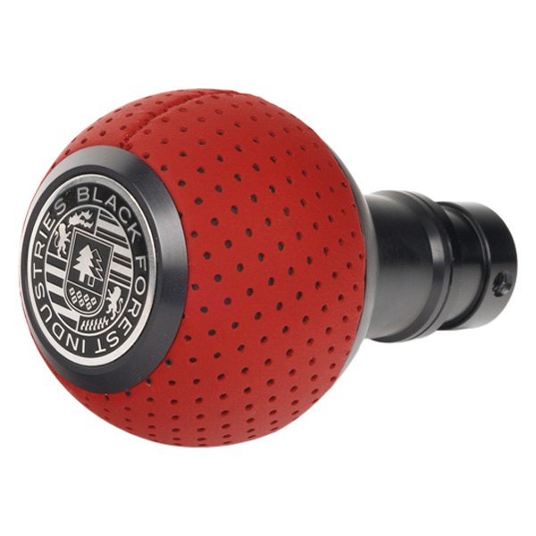Black Forest Industries® - GS2 Rosso Centaurus Red Air Leather Heavy Weight Shift Knob with Black Anodized Logo