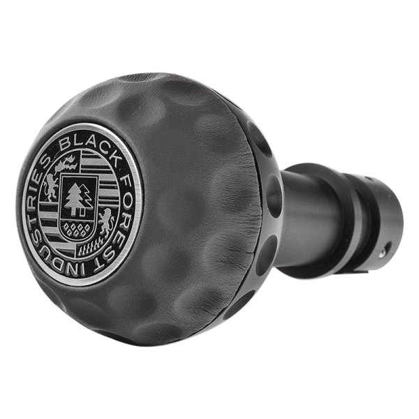 Black Forest Industries® - Golf Ball Black Heavy Weight Shift Knob with Black Nappa Leather