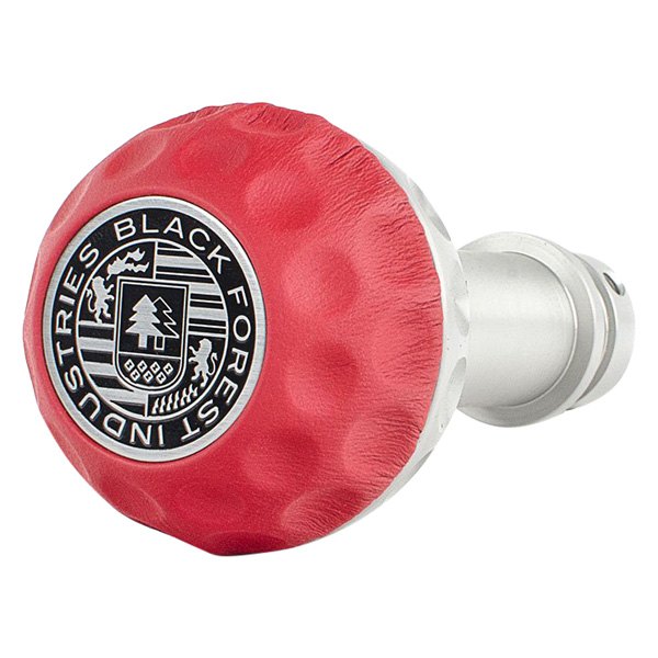Black Forest Industries® - Golf Ball Silver Heavy Weight Shift Knob with Rosso Centaurus Nappa Leather
