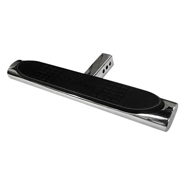  Black Horse Off Road® - Polished Stainless Steel Oval Rear Hitch Step with Step Pad for 2" Receivers