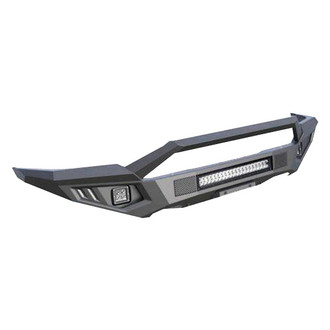 Black Horse® - Armour II Full Width Black Front HD Bumper with Hoop