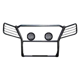 Black Horse® - Modular Design Black Grille Guard with 5.3" Black LED Lights