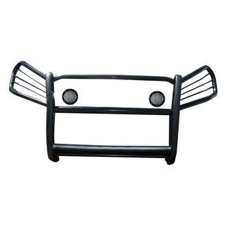 Black Horse® - Modular Design Black Grille Guard with 5.3" Black LED Lights