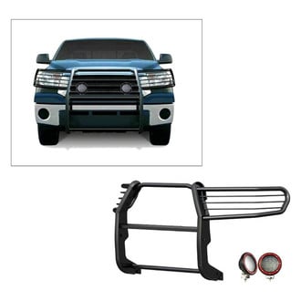 Black Horse® - Modular Design Black Grille Guard with 5.3" Red LED Lights