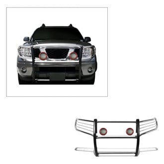 Black Horse® - Modular Design Polished Grille Guard with 5.3" Red LED Lights