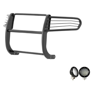 Black Horse® - Modular Design Black Grille Guard with 5.3" Black LED Lights