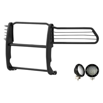 Black Horse® - Modular Design Black Grille Guard with 5.3" Black LED Lights