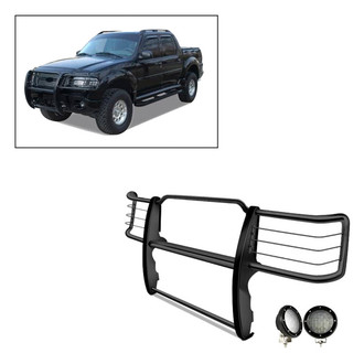 Black Horse® - Modular Design Black Grille Guard with LED Lights