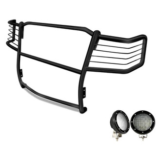 Black Horse® - Modular Design Black Grille Guard with 5.3" Black LED Lights