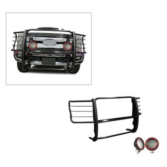 Black Horse® - Modular Design Black Grille Guard with 5.3" Red LED Lights